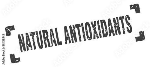 natural antioxidants stamp. square grunge sign isolated on white background