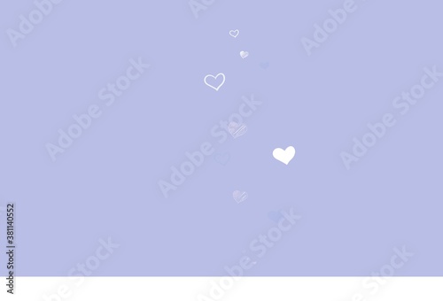Light Purple vector pattern with colorful hearts.
