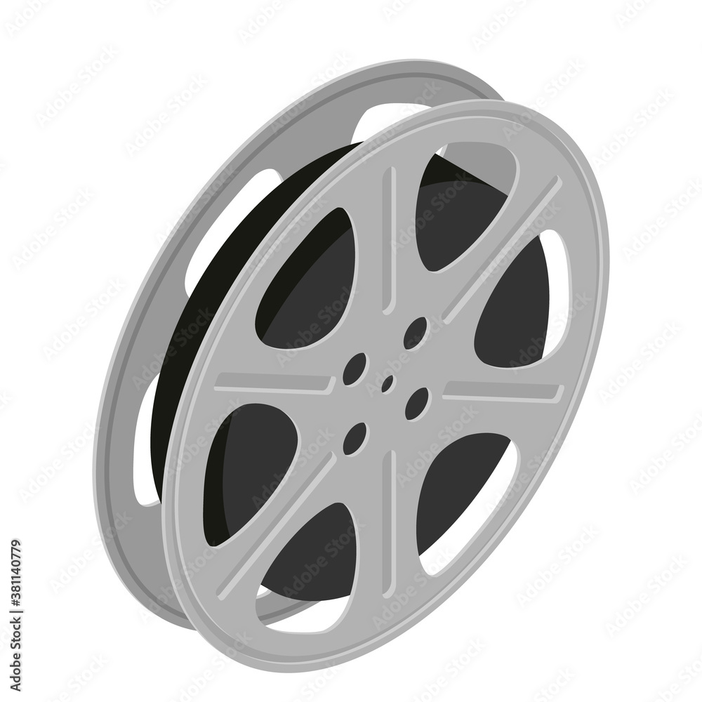 Film cinema reel isolated on white background. Vector