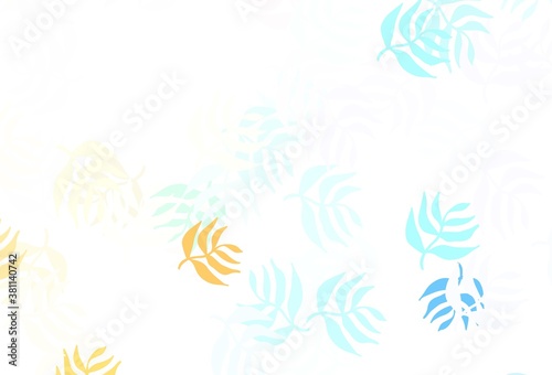 Light Blue, Red vector abstract background with leaves.