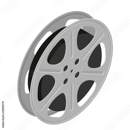 Film cinema reel isolated on white background. Vector