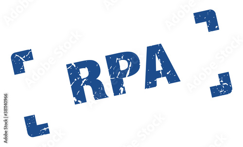 rpa stamp. square grunge sign isolated on white background