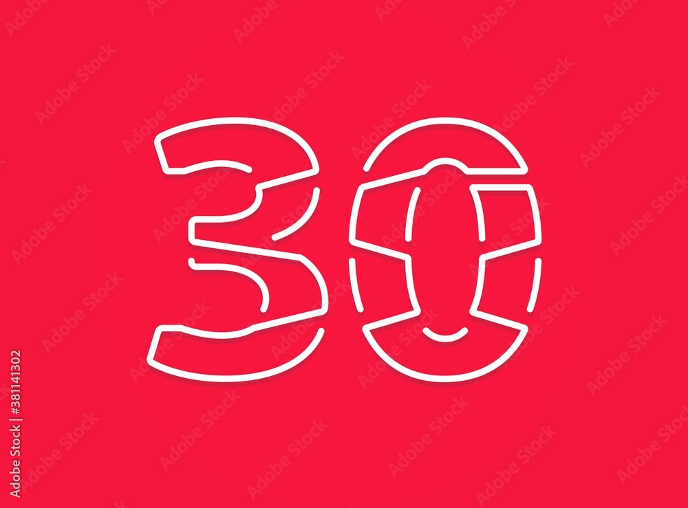 30 number. Modern trendy, creative style design. For logo, brand label, design elements, corporate identity, application etc. İsolated vector illustration 30 number. Modern trendy, creative style design. For logo, brand label, design elements, corporate identity, application etc. İsolated vector illustration