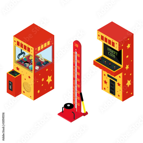 Vending machine pullout toys, arcade game machine and Test your strength