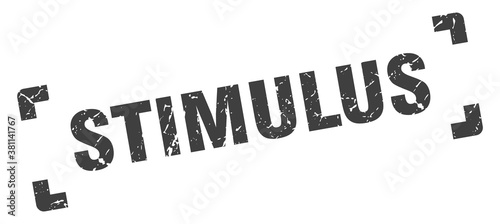 stimulus stamp. square grunge sign isolated on white background