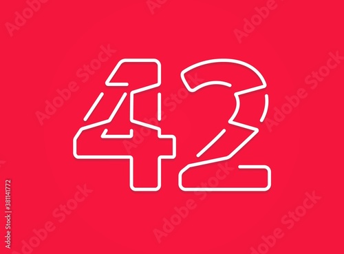 42 number. Modern trendy, creative style design. For logo, brand label, design elements, corporate identity, application etc. İsolated vector illustration