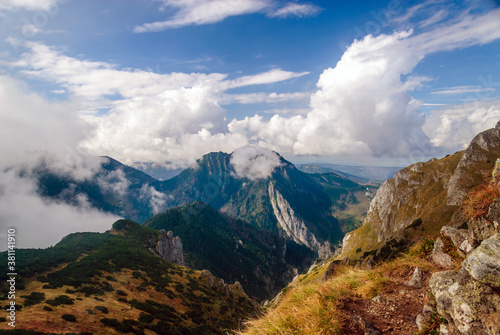 Autumn view of Kominiarski Wierch peak in Western Tatras, Poland