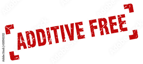 additive free stamp. square grunge sign isolated on white background