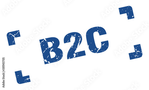 b2c stamp. square grunge sign isolated on white background