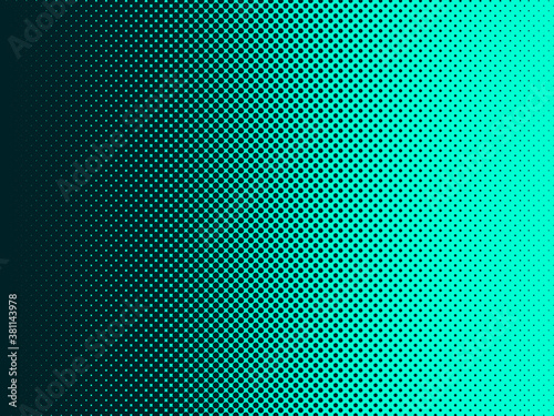 A green and teal halftone dots texture. Ideal for use as a background image or to add graphic texture to your designs.