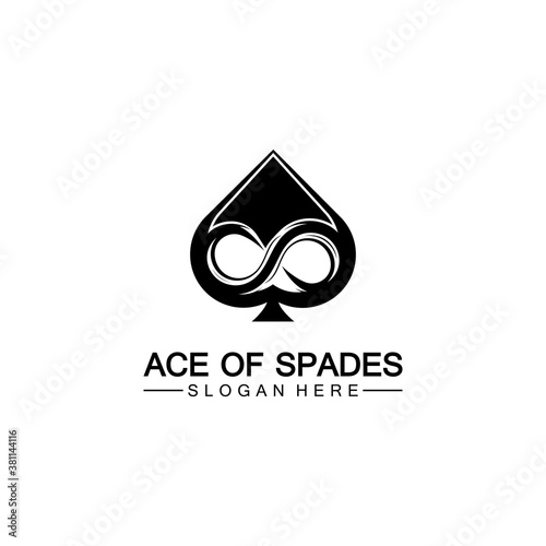 Ace of Spades icon logo design. Flat related icon for web and mobile applications. It can be used as - logo, pictogram, icon, infographic element. Illustration.