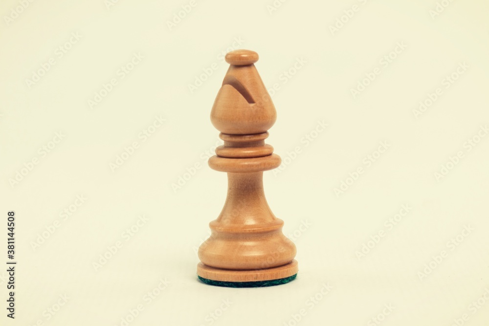 white chess bishop on white background white chess bishop on white background