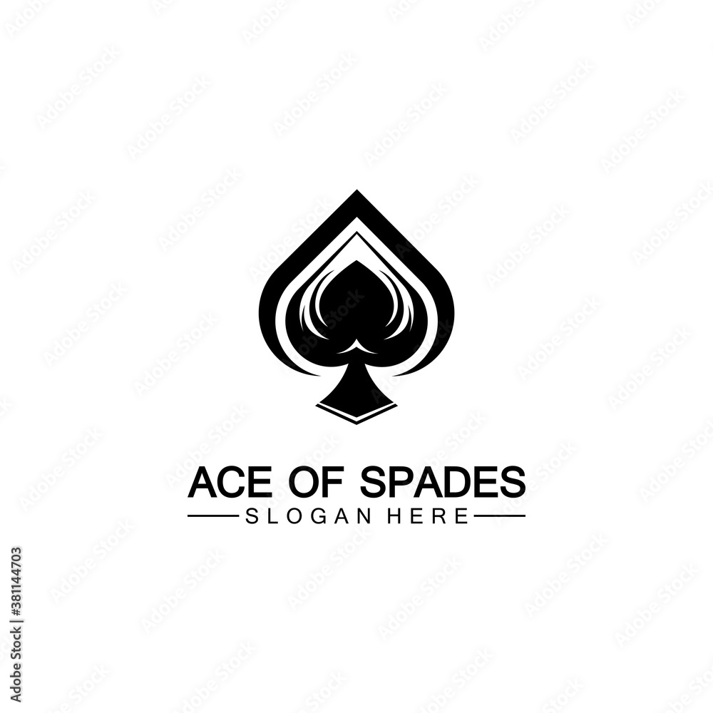 Ace of Spades Icon Logo Design. Flat Related Icon for Web and