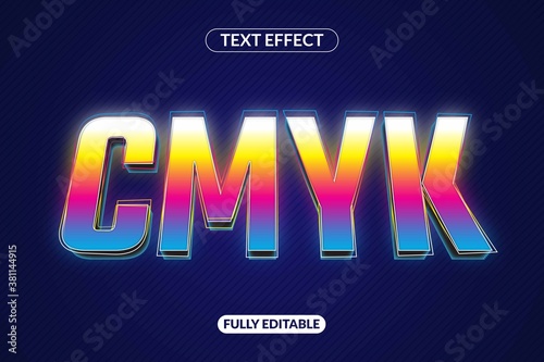 Text Effect CMYK Color for advertising, social media branding, Title and many More