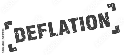 deflation stamp. square grunge sign isolated on white background
