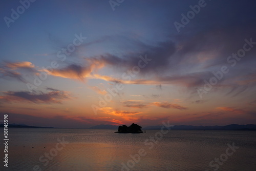 宍道湖　夕焼け　夕日