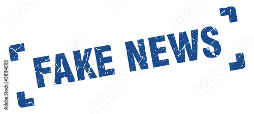 fake news stamp. square grunge sign isolated on white background