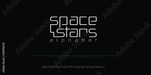 futuristic minimalist display font design, alphabet, typeface, letters and numbers, typography.