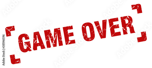 game over stamp. square grunge sign isolated on white background