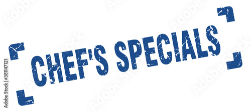 chef's specials stamp. square grunge sign isolated on white background