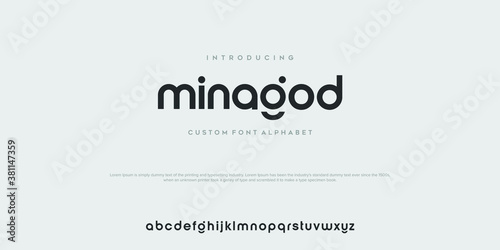 Modern minimal abstract alphabet fonts. Typography technology, electronic, movie, digital, music, future, logo creative font. vector illustration photo
