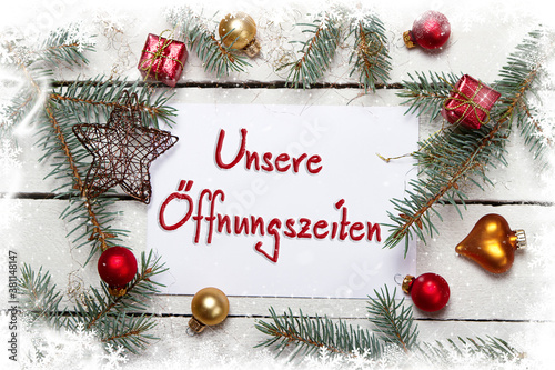 Unsere Öffnungszeiten Weihnachten photo