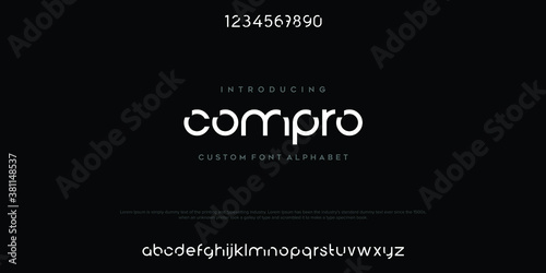 Modern abstract digital alphabet font. Minimal technology typography, Creative urban sport fashion futuristic font and with numbers. vector illustration