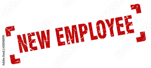 new employee stamp. square grunge sign isolated on white background