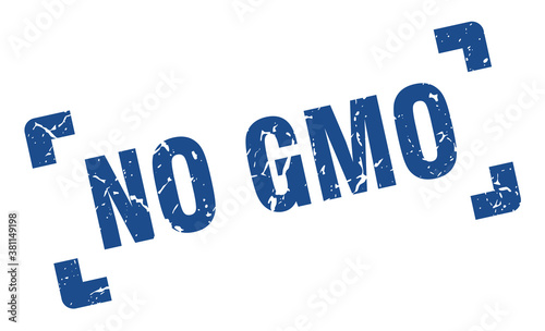 no gmo stamp. square grunge sign isolated on white background