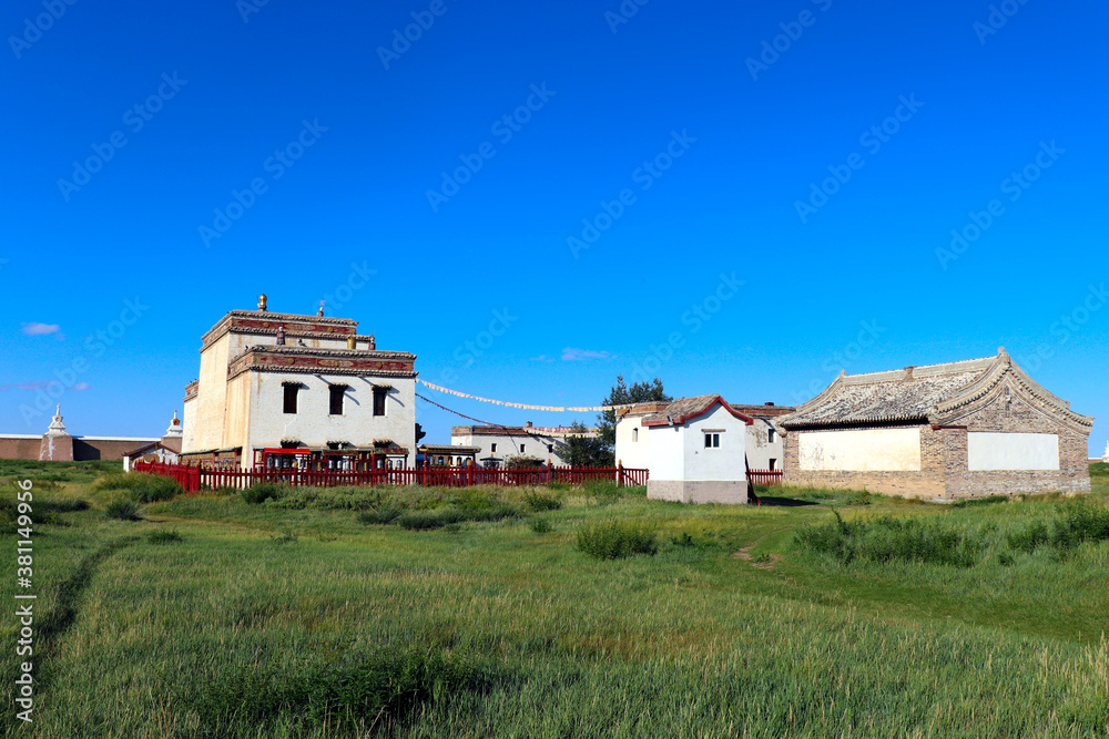 Fototapeta premium Buddhist Temple at Karakorum Monastery Mongolia