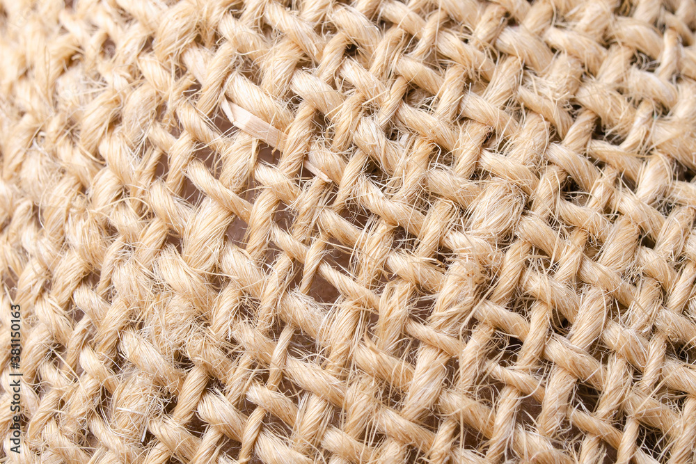 Close up view of sackcloth covering texture Close up view of sackcloth covering texture