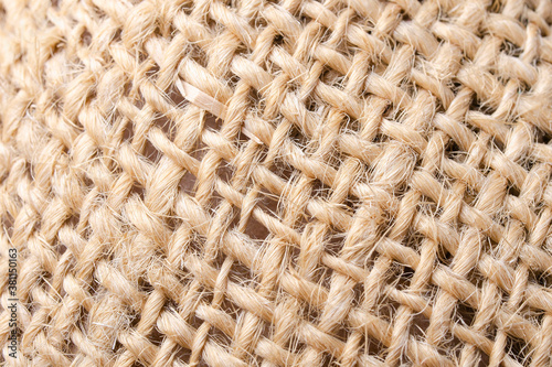 Close up view of sackcloth covering texture