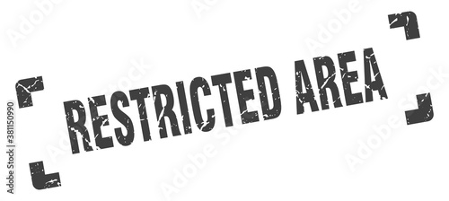 restricted area stamp. square grunge sign isolated on white background