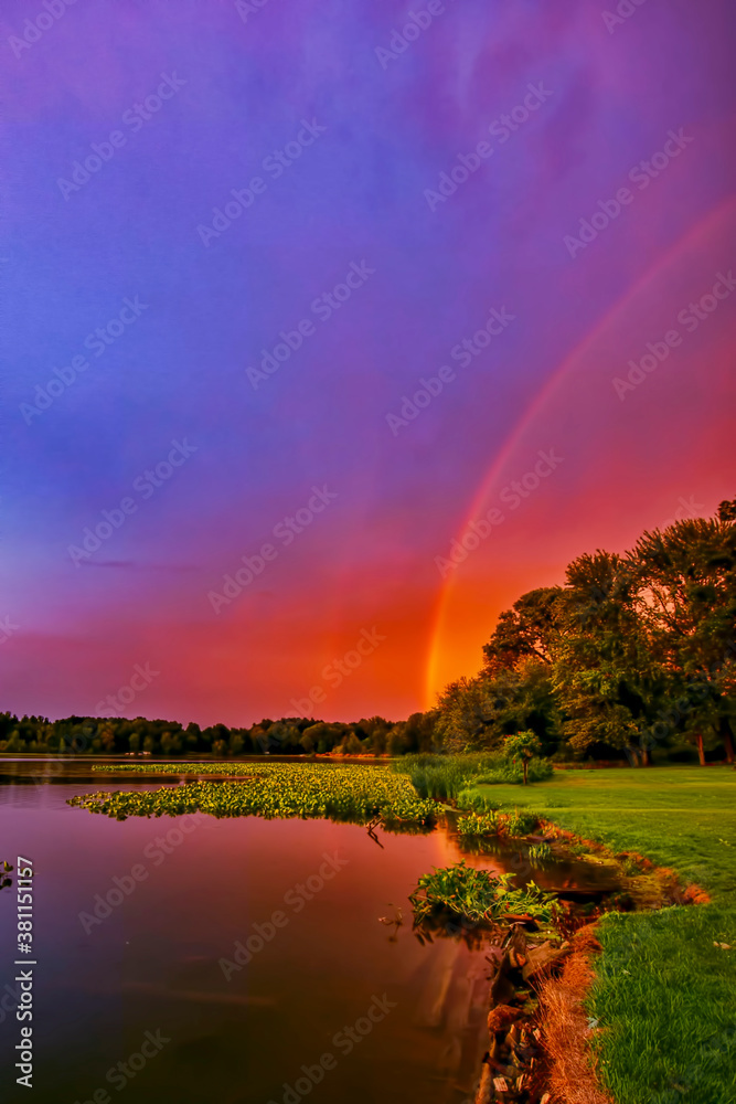 Rainbow over the lake
