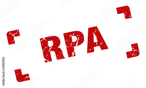 rpa stamp. square grunge sign isolated on white background