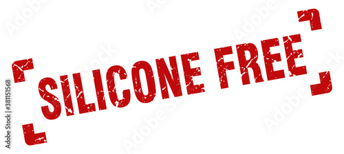 silicone free stamp. square grunge sign isolated on white background