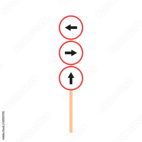 Direction arrow vector. Road sign.