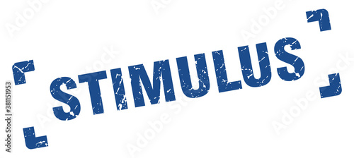 stimulus stamp. square grunge sign isolated on white background