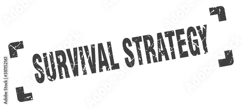 survival strategy stamp. square grunge sign isolated on white background