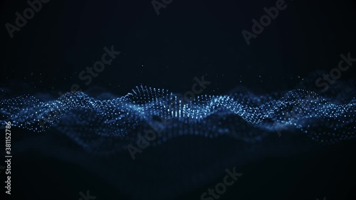 Abstract digital particle wave and light abstract background ,animation cyber or technology background.	