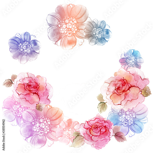 Wedding roses frame