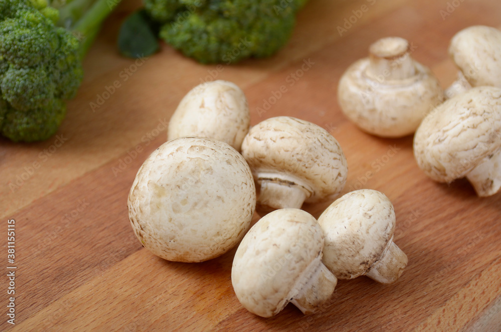 fresh mushrooms on a table fresh mushrooms on a table