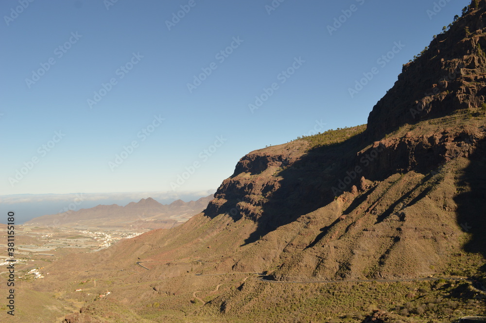 The inland mountain range on the island of Gran Canaria in Spain