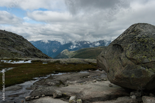 Hike to Trolltunga, Odda, Sørfjord Norwegen, Scandinavia, 14km each way, more than 900m uphill photo