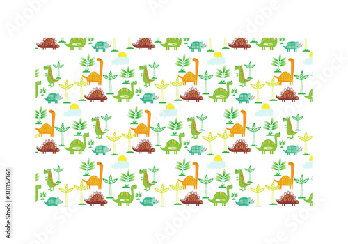 Dinosaur seamless background. Baby cloth design, wallpaper Illustration vector