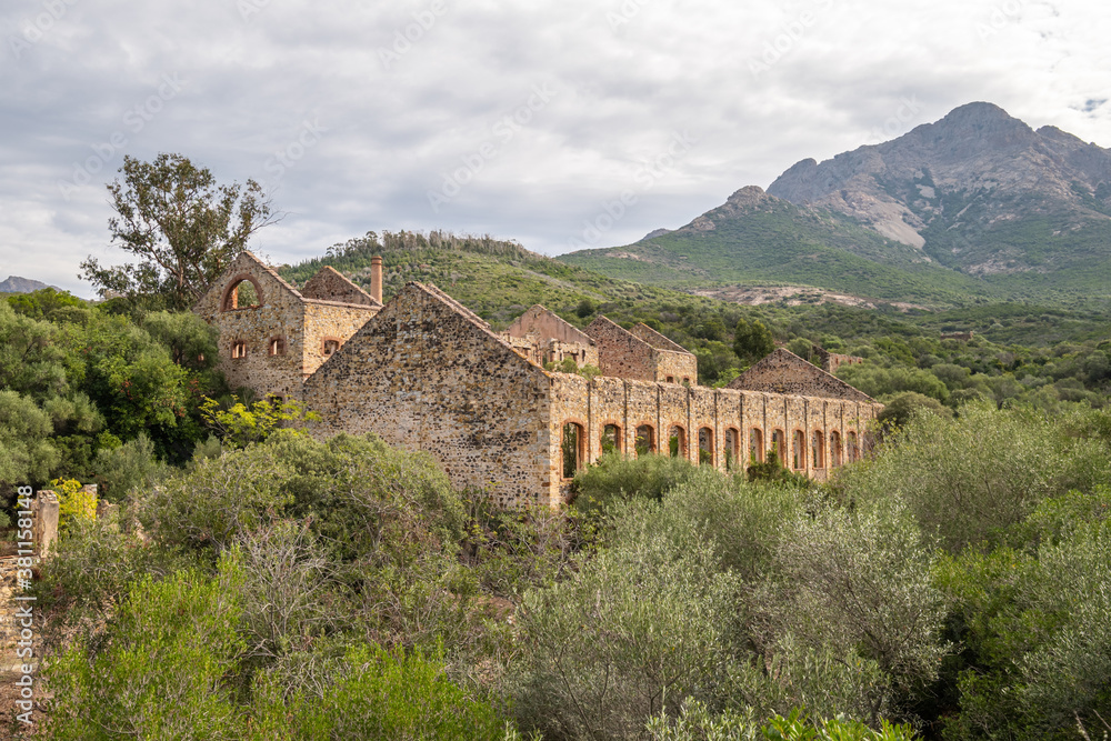 Abandoned buildings at Argentella in Corsica