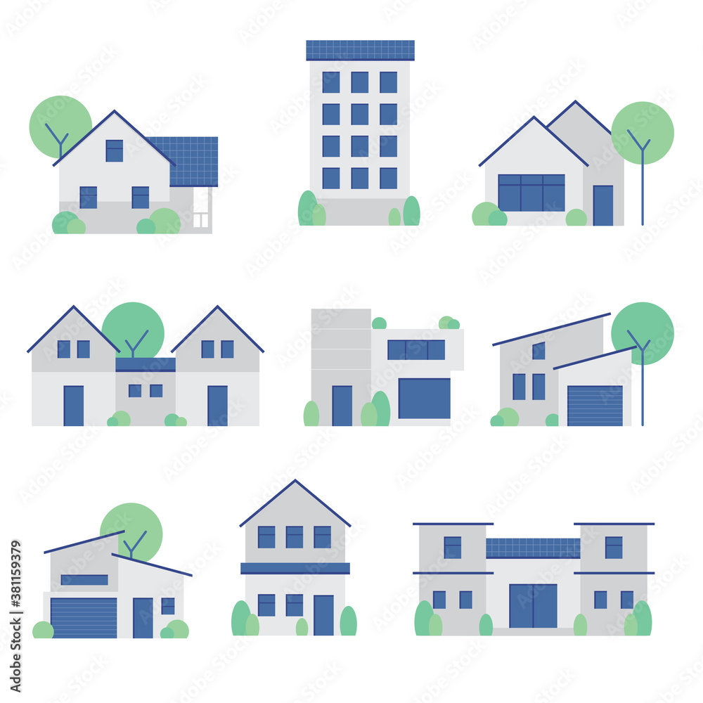 A picture set of house, home and building A picture set of house, home and building