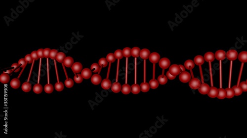 DNA 3d on black background