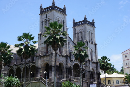 Neocolonial Catholic Cathedral in the center of the capital of Fiji, Suva, on the island of Viti Levu, Fiji