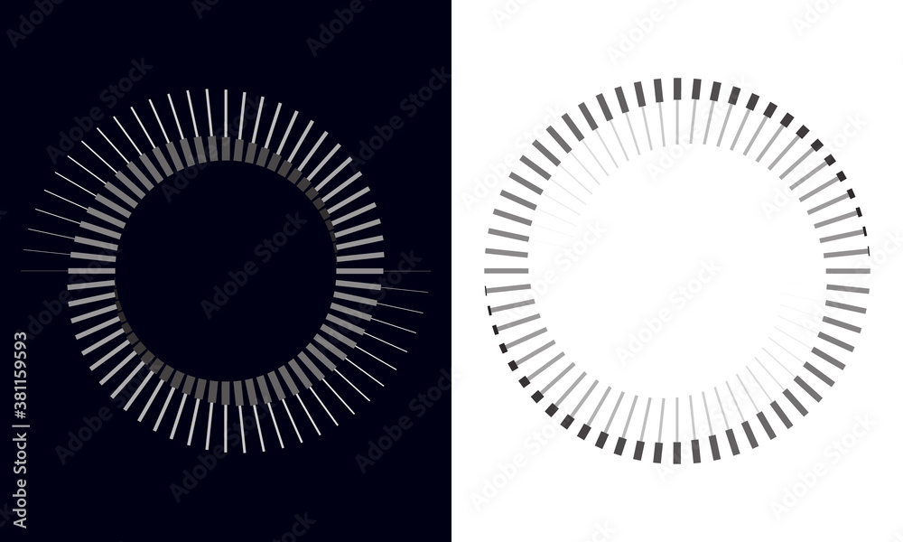 A circle of lines as an endless shape. Yin and Yang symbol effect.